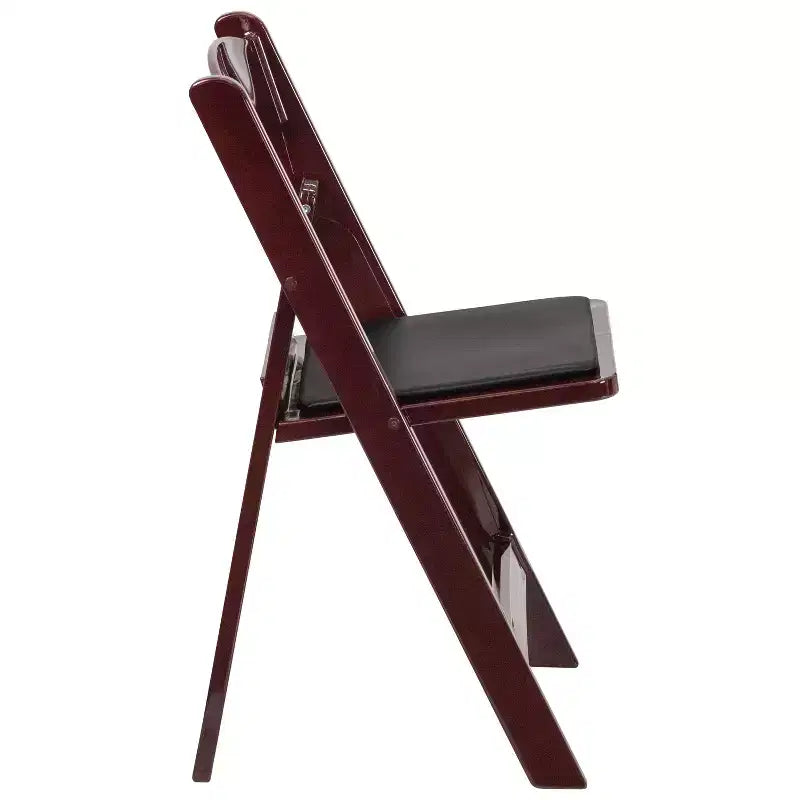 Sedia Pieghevole in Resina con Seduta in Vinile, Confezione da 2 (Nero / Castagno / Marrone Scuro / Mogano Rosso / Bianco)