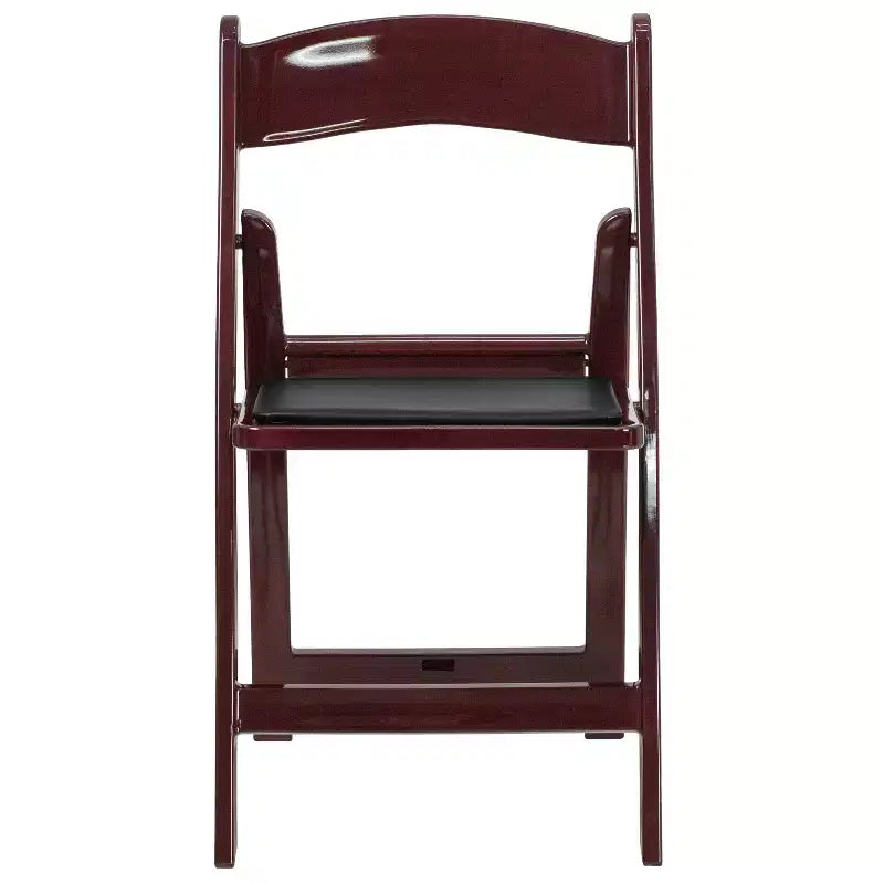 Sedia Pieghevole in Resina con Seduta in Vinile, Confezione da 2 (Nero / Castagno / Marrone Scuro / Mogano Rosso / Bianco)