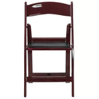 Sedia Pieghevole in Resina con Seduta in Vinile, Confezione da 2 (Nero / Castagno / Marrone Scuro / Mogano Rosso / Bianco)