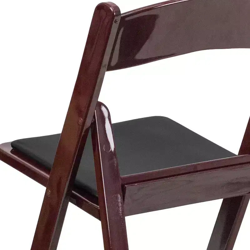 Sedia Pieghevole in Resina con Seduta in Vinile, Confezione da 2 (Nero / Castagno / Marrone Scuro / Mogano Rosso / Bianco)