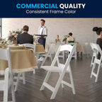 Sedia Pieghevole in Resina con Seduta in Vinile, Confezione da 2 (Nero / Castagno / Marrone Scuro / Mogano Rosso / Bianco)