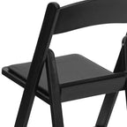 Sedia Pieghevole in Resina con Seduta in Vinile, Confezione da 2 (Nero / Castagno / Marrone Scuro / Mogano Rosso / Bianco)