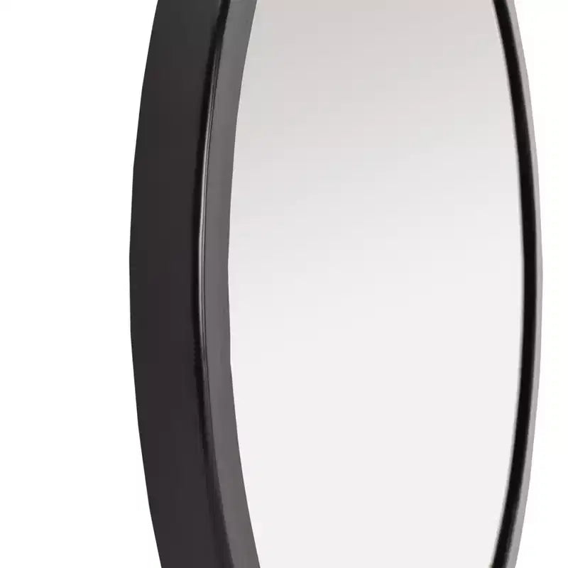 Specchio da parete rotondo con cornice nera opaca, 50,8 x 50,8 cm