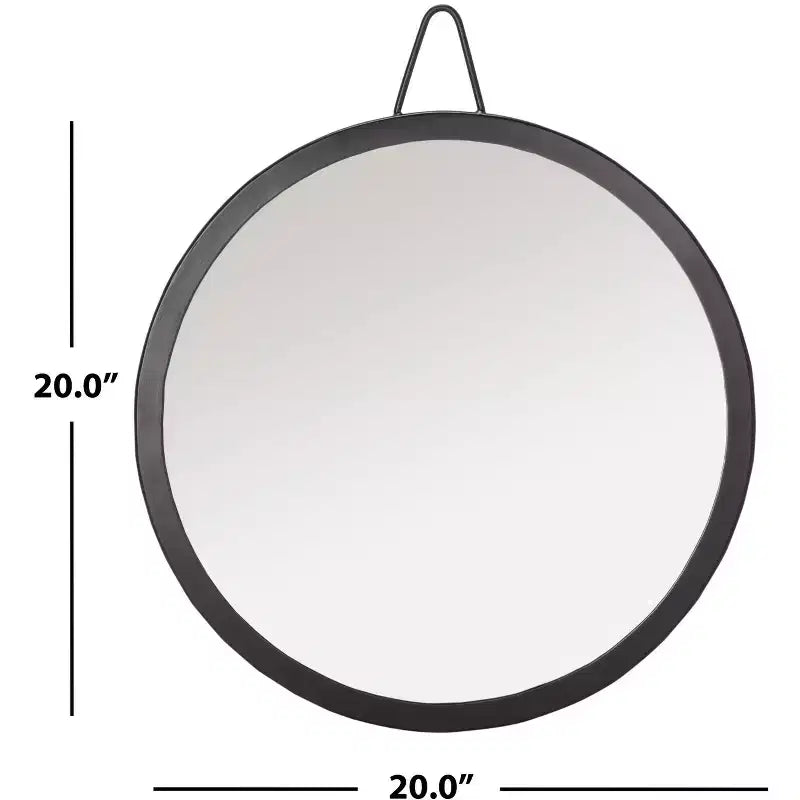 Specchio da parete rotondo con cornice nera opaca, 50,8 x 50,8 cm