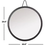 Specchio da parete rotondo con cornice nera opaca, 50,8 x 50,8 cm