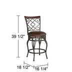 Sgabello girevole da bancone in similpelle marrone, struttura in metallo bronzo, 1 posto