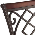 Sgabello girevole da bancone in similpelle marrone, struttura in metallo bronzo, 1 posto