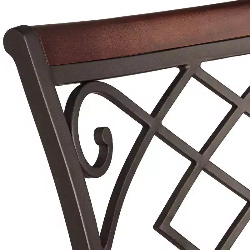 Sgabello girevole da bancone in similpelle marrone, struttura in metallo bronzo, 1 posto