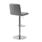 Sgabello da Bar Girevole Regolabile, Similpelle, Bianco/Grigio/Marrone Scuro, 1 Posto