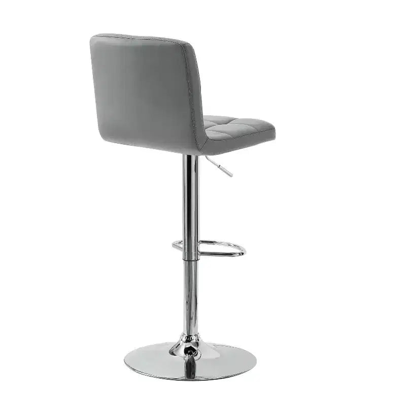 Sgabello da Bar Girevole Regolabile, Similpelle, Bianco/Grigio/Marrone Scuro, 1 Posto