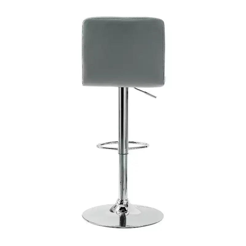 Sgabello da Bar Girevole Regolabile, Similpelle, Bianco/Grigio/Marrone Scuro, 1 Posto