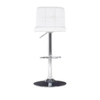 Sgabello da Bar Girevole Regolabile, Similpelle, Bianco/Grigio/Marrone Scuro, 1 Posto