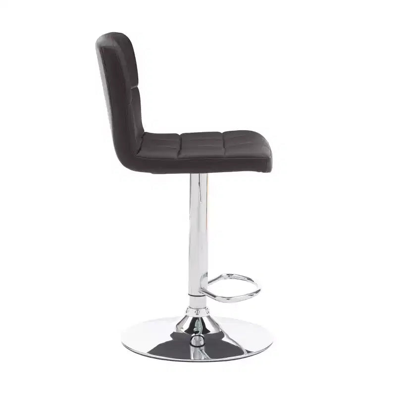 Sgabello da Bar Girevole Regolabile, Similpelle, Bianco/Grigio/Marrone Scuro, 1 Posto