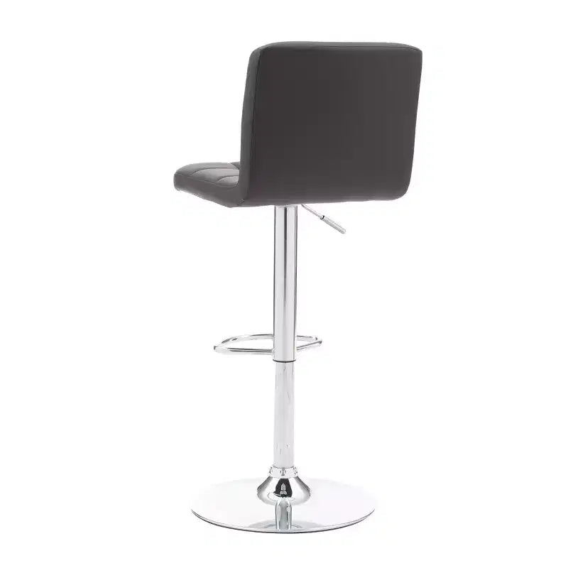 Sgabello da Bar Girevole Regolabile, Similpelle, Bianco/Grigio/Marrone Scuro, 1 Posto