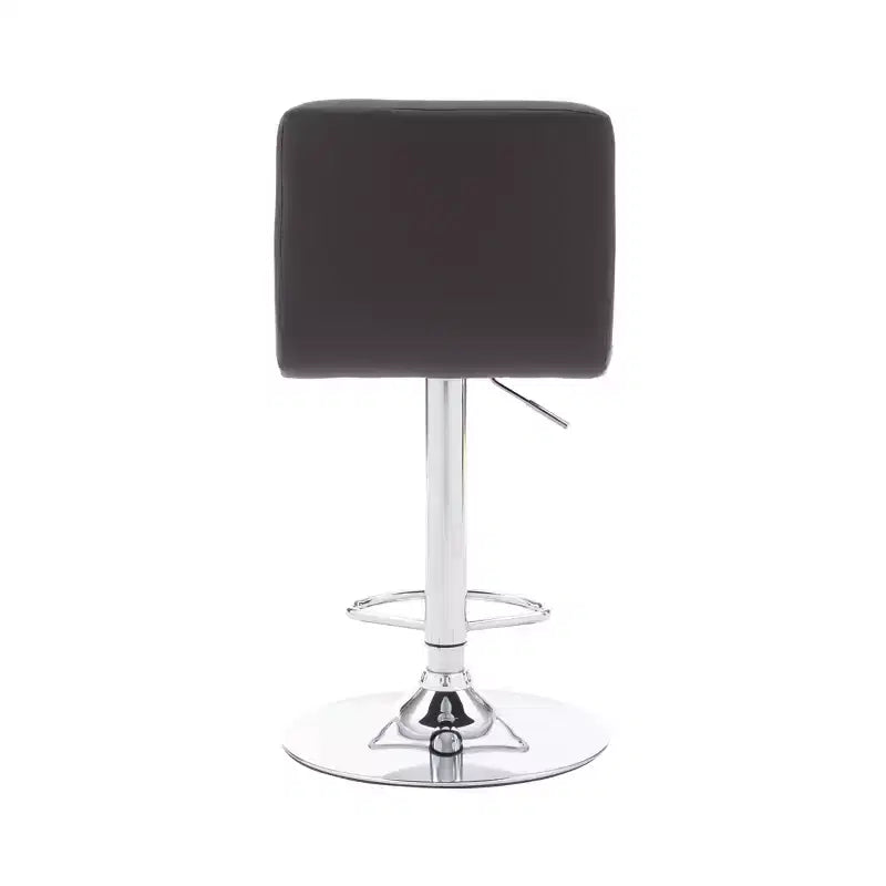Sgabello da Bar Girevole Regolabile, Similpelle, Bianco/Grigio/Marrone Scuro, 1 Posto