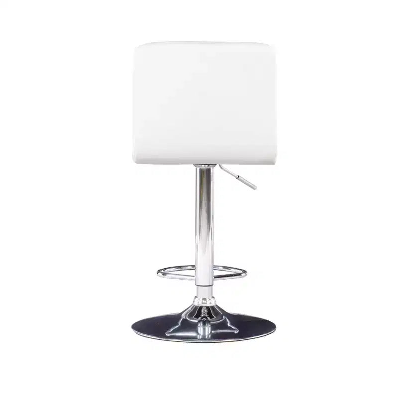 Sgabello da Bar Girevole Regolabile, Similpelle, Bianco/Grigio/Marrone Scuro, 1 Posto