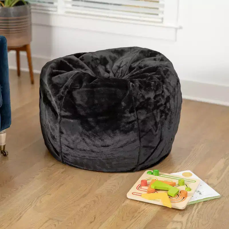 Poltrona sacco per bambini, multi-colore / in stile peluche e liscio, 1 posto