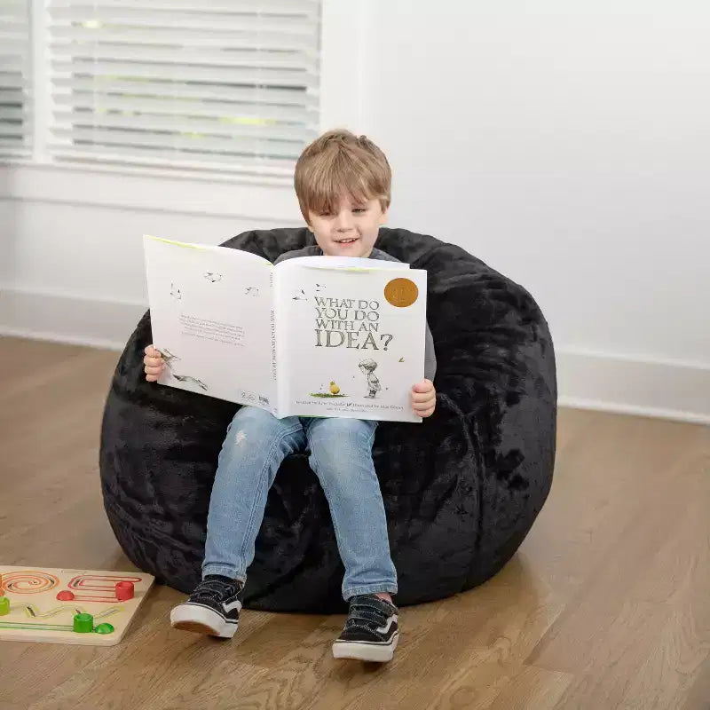 Poltrona sacco per bambini, multi-colore / in stile peluche e liscio, 1 posto