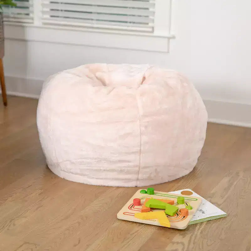 Poltrona sacco per bambini, multi-colore / in stile peluche e liscio, 1 posto