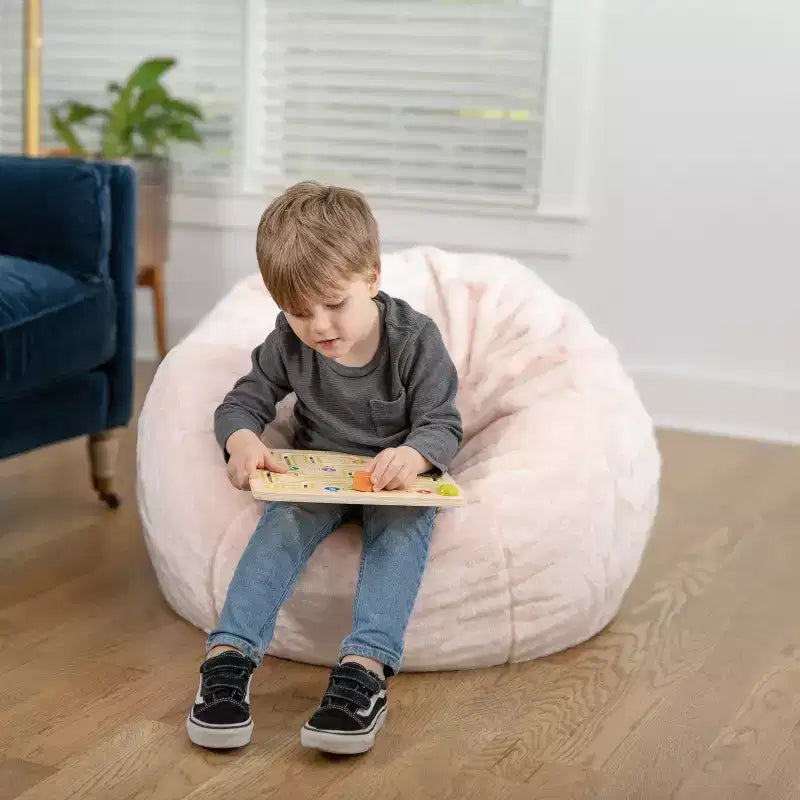 Poltrona sacco per bambini, multi-colore / in stile peluche e liscio, 1 posto