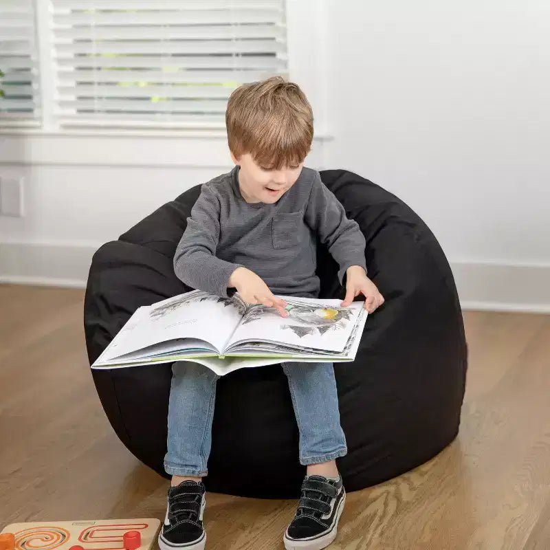 Poltrona sacco per bambini, multi-colore / in stile peluche e liscio, 1 posto