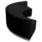 Divano da reception in similpelle nera LeatherSoft, 3 posti, 3 pezzi
