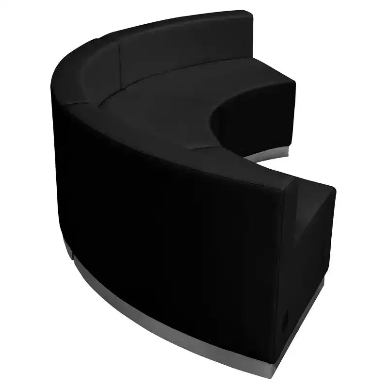 Divano da reception in similpelle nera LeatherSoft, 3 posti, 3 pezzi