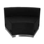 Divano da reception in similpelle nera LeatherSoft, 3 posti, 3 pezzi