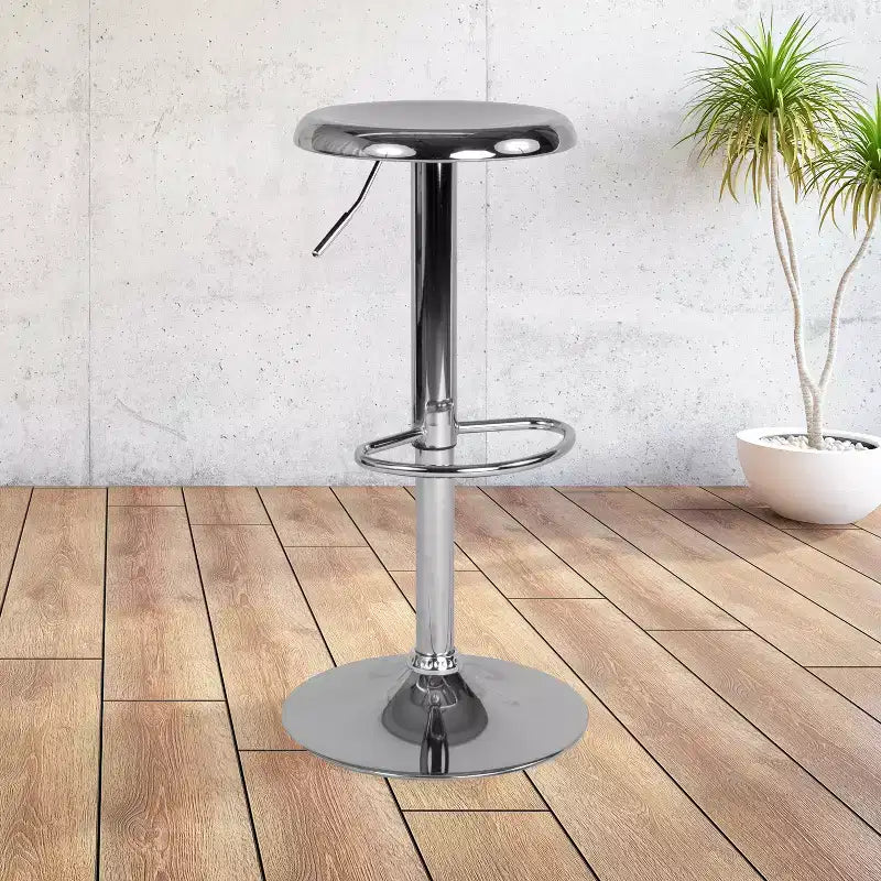 Sgabello da bar girevole retrò regolabile in altezza Nero/Cromo/Oro/Oro rosa, 1 posto