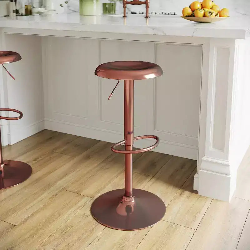 Sgabello da bar girevole retrò regolabile in altezza Nero/Cromo/Oro/Oro rosa, 1 posto
