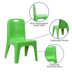 Sedia impilabile in plastica per bambini blu/verde/rossa, set da 4, per età 3-9 anni