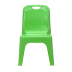 Sedia impilabile in plastica per bambini blu/verde/rossa, set da 4, per età 3-9 anni