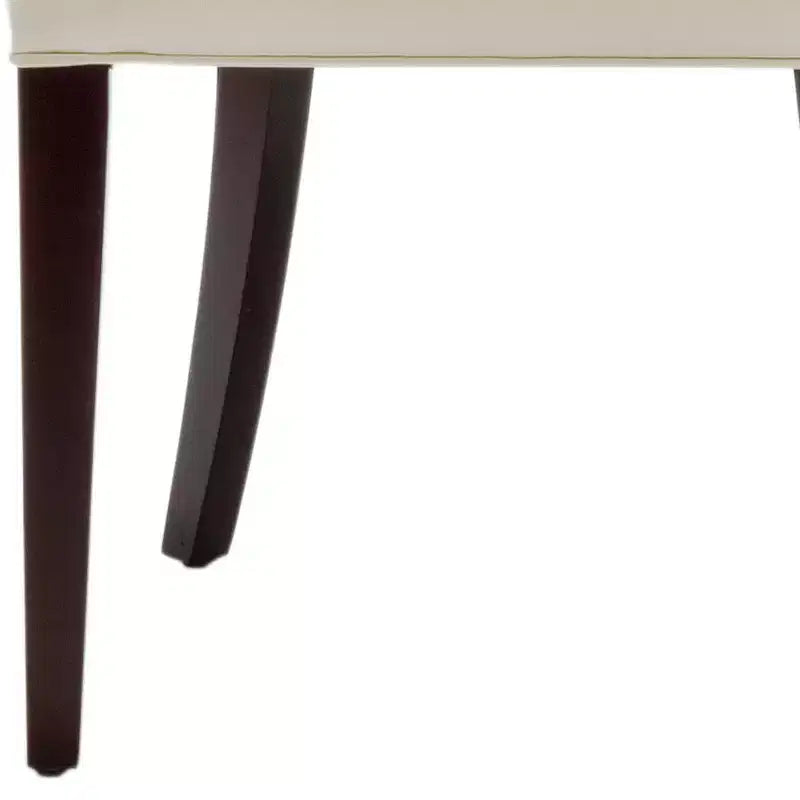 Sedia da pranzo senza braccioli, trapuntata con borchie decorative, 1 posto - Oro antico / Panna opaca / Tortora