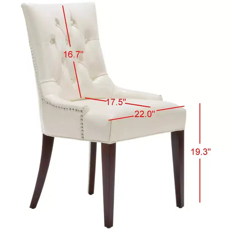 Sedia da pranzo senza braccioli, trapuntata con borchie decorative, 1 posto - Oro antico / Panna opaca / Tortora