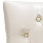 Sedia da pranzo senza braccioli, trapuntata con borchie decorative, 1 posto - Oro antico / Panna opaca / Tortora