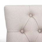 Sedia da pranzo senza braccioli, trapuntata con borchie decorative, 1 posto - Oro antico / Panna opaca / Tortora