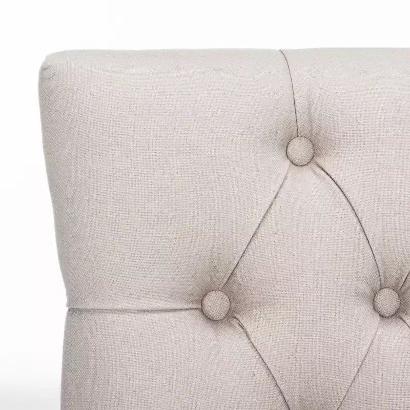 Sedia da pranzo senza braccioli, trapuntata con borchie decorative, 1 posto - Oro antico / Panna opaca / Tortora