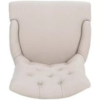 Sedia da pranzo senza braccioli, trapuntata con borchie decorative, 1 posto - Oro antico / Panna opaca / Tortora