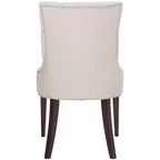 Sedia da pranzo senza braccioli, trapuntata con borchie decorative, 1 posto - Oro antico / Panna opaca / Tortora