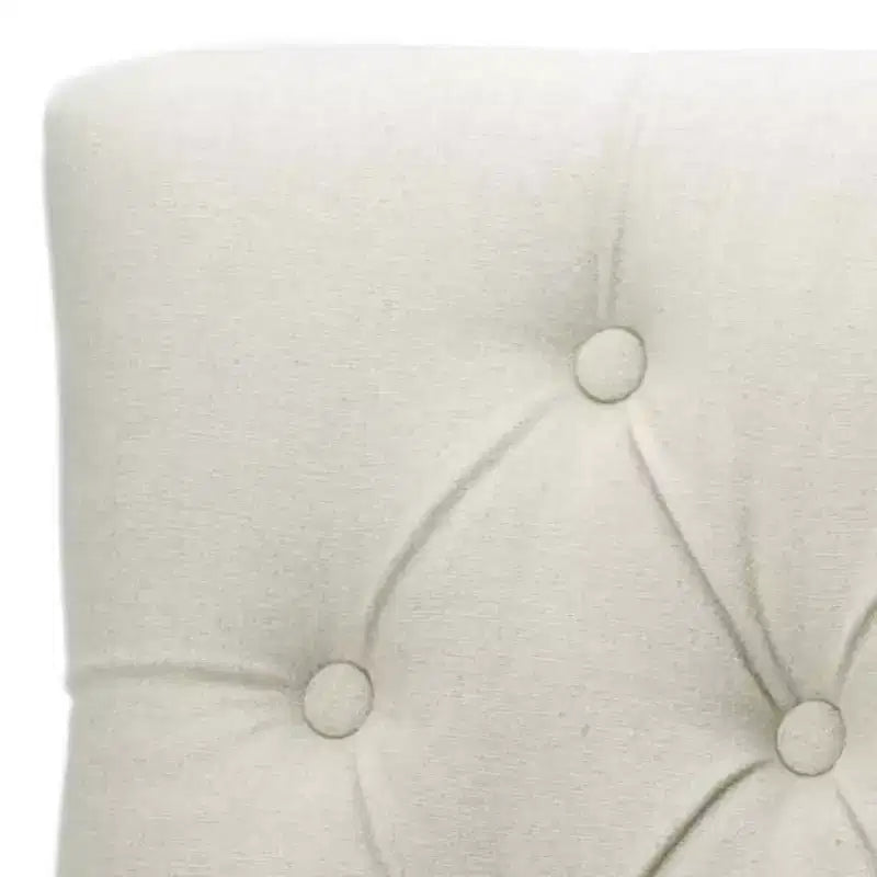 Sedia da pranzo senza braccioli, trapuntata con borchie decorative, 1 posto - Oro antico / Panna opaca / Tortora