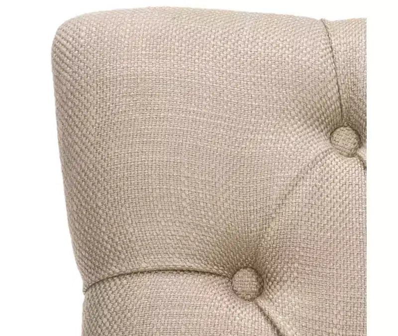 Sedia da pranzo senza braccioli, trapuntata con borchie decorative, 1 posto - Oro antico / Panna opaca / Tortora