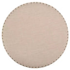 Pouf rotondo beige, lino, 2 posti a sedere