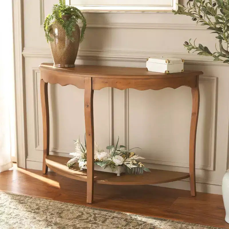 Tavolo Console a Mezzaluna, Stile Tradizionale, Diverse Opzioni di Colore, 1 Pezzo