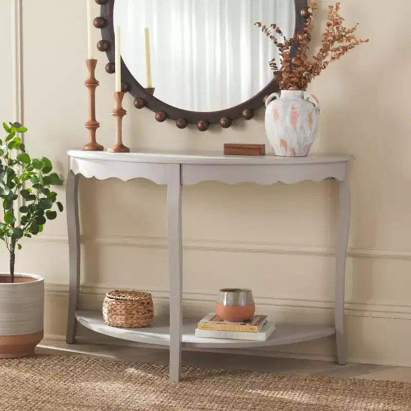 Tavolo Console a Mezzaluna, Stile Tradizionale, Diverse Opzioni di Colore, 1 Pezzo