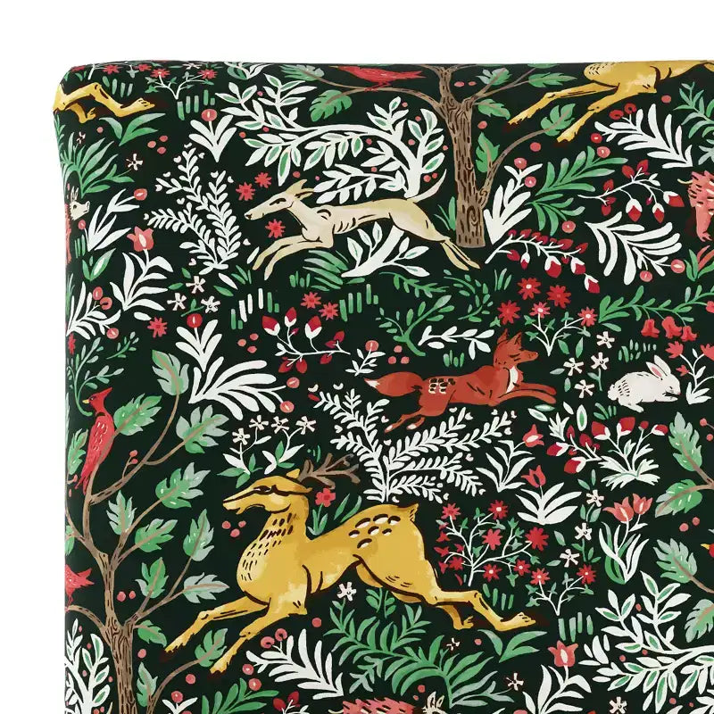 Sedia da pranzo imbottita blu navy/stampa animalier, schienale a botte senza braccioli, 1 posto