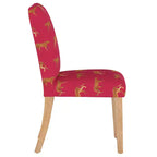 Sedia da pranzo imbottita blu navy/stampa animalier, schienale a botte senza braccioli, 1 posto