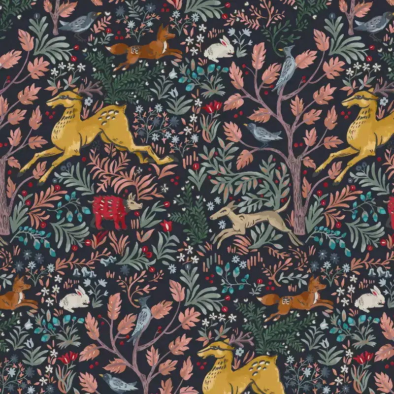Sedia da pranzo imbottita blu navy/stampa animalier, schienale a botte senza braccioli, 1 posto
