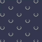 Sedia da pranzo imbottita blu navy/stampa animalier, schienale a botte senza braccioli, 1 posto